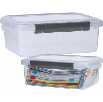 Úložný box Plastový Úložný Box A4 13,5L s Víkem na Dokumenty a Papíry