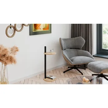 Toaletní stolek Nábytek PEGAS s.r.o. Pomocný stolek Claro kulatý průměr 30 cm - různé barvy na výběr - Dub Artisan, Černý Mat