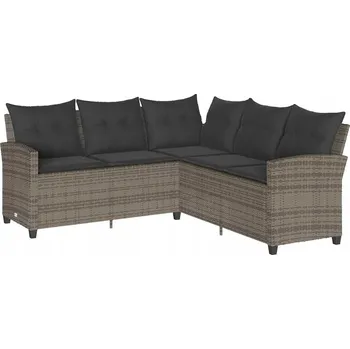 Zahradní pohovka Zahradní rohová pohovka šedá 184 x 184 x 80 cm s antracitovými polštáři