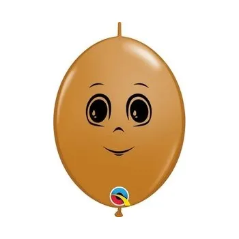 Balónek BALÓNKY hnědé PASTEL obličej úsměv 50 ks