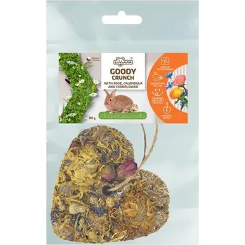 Krmivo pro hlodavce Limara Goody Crunch srdce bezobilné - měsíček, chrpa, růže 80g