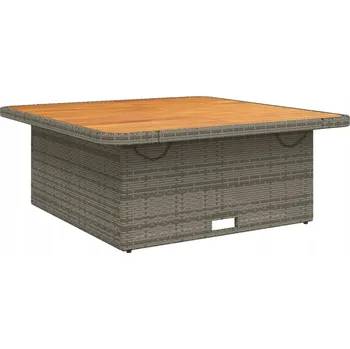 Zahradní sestava Zahradní stolek s nastavitelnou deskou, PE ratan, akáciové dřevo, 110x110x4