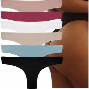 Dámské spodní prádlo 6 x Dámské kalhotky Kalhotky Bavlněné Hladké Silně Vystřižené Multipack Pohodlné S