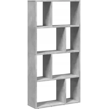 Knihovna Geometrický regál s osmi přihrádkami, dřevěný materiál, šedá barva