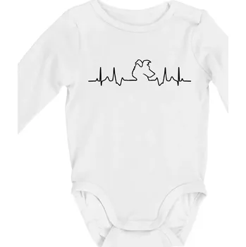 Kojenecký body Border kolie EKG - Body kojenecké s dlouhým rukávem - Dlouhý r. do 3 měs ( Bílá )