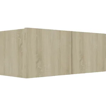 Televizní stolek Nástěnná TV skříňka, dub sonoma, 80x30x30 cm, 2 přihrádky, otevírací dvířka