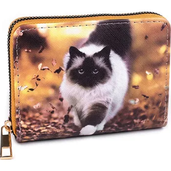 Peněženka Dámská / dívčí peněženka kočky 9,5x12,5 cm, velké, 3 béžová tm.