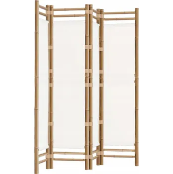 Paraván Klasická bambusová paraván do pokoje, krémová, 160 x 180 cm, 4 dílná