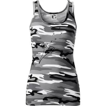 Dámské tričko Pampeliška - Dámské Maskáčové tílko - M ( Šedý maskáč )