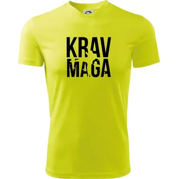 Pánské tričko Nápis Krav Maga - Pánské triko Fantasy sportovní (dresovina) - S ( Neonově žlutá )