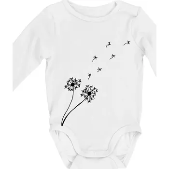 Pampeliška - Body kojenecké s dlouhým rukávem - Dlouhý r. 3-6 měs ( Bílá )