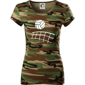 Volejbalová síť - Dámské maskáčové triko - S ( Hnědý maskáč )