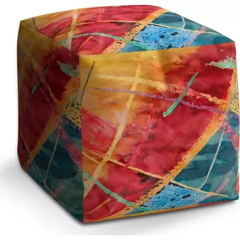 Taburet Sablio Taburet Cube Barevné čáry: 40x40x40 cm