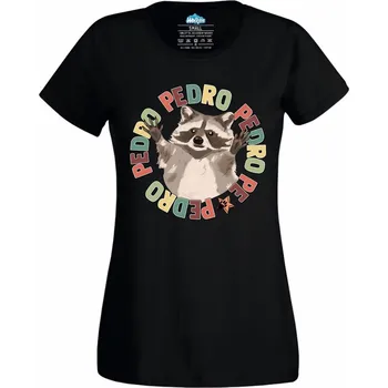 Dámské tričko Dámské tričko Retro Mýval Pedro Pedro Pedro Pedro (Velikost: XS, Barva: Černá)