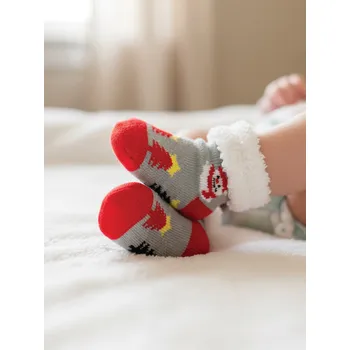 Ponožky pro miminka v šedé barvě sněhulák L024, Velikost 12-24 měsíců