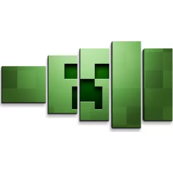 Obraz Sablio Obraz - 5-dílný Green Blocks - 100x60 cm