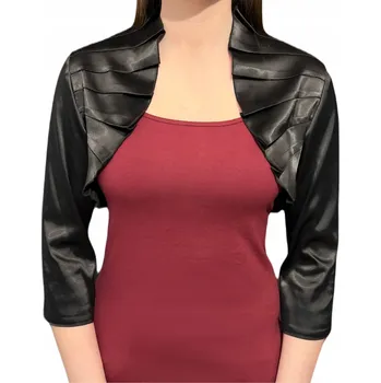 Bolerko Saténové bolerko černé s 3/4 rukávem - JADWIGA 40