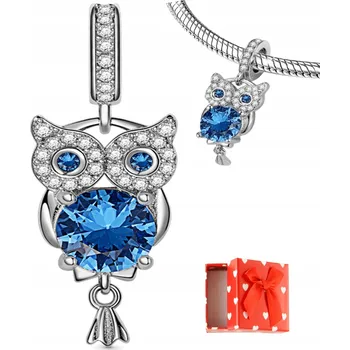 Přívěsek Přívěsek Charm SOVA učení vědomosti stříbrný charm ryzost S925 + KRABIČKA