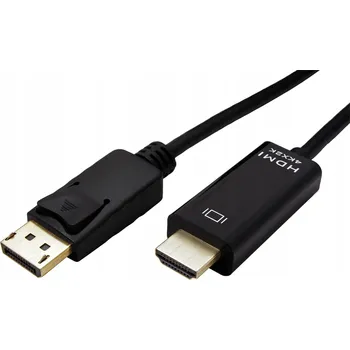 Video kabel ROLINE DisplayPort - HDMI kabel, DP(M) -> HDMI M, 4K@60Hz, tenký, 2m