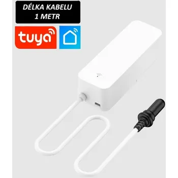 Wifi smart teplotní senzor s měřením vlhkosti a vzdáleným kabelovým senzorem 1m, rozsah měření -40°C - 120°C, Tuya/Smart Life