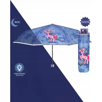 PERLETTI Dětský deštník Jednorožec pro dívky 91 cm Větruodolný