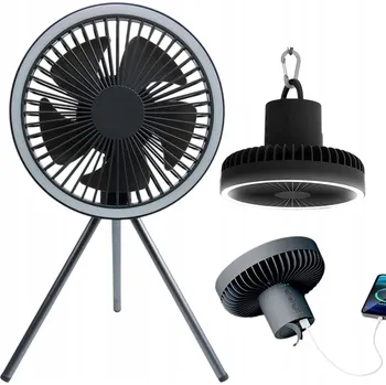 Domácí ventilátor Wentylator 3 Prędkości s časovačem osvětlení 10000 mAh, nabíjecí, tichý