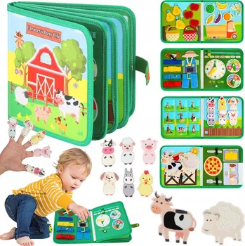 Dřevěná hračka HRAČKY Z PLSTI PRO MALÉ DĚTI, EDUKACYJNE ZABAWKI MONTESSORI 3D DÁREK