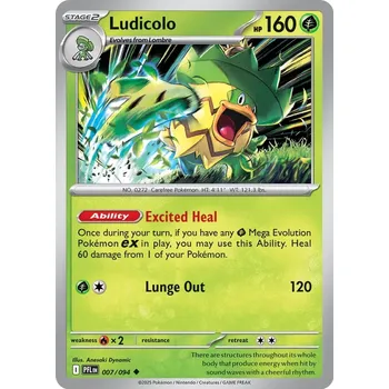 Volný čas Pokémon PFL 007/094 Ludicolo - Phantasmal Flames Stav: Near Mint, Verze: NORMAL
