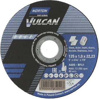 Řezný kotouč Řezný kotouč Norton Vulcan 125x1x22,2 mm