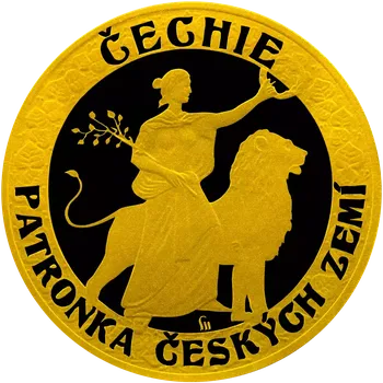 Čechie, patronka českých zemí na pamětní minci z ryzího zlata
