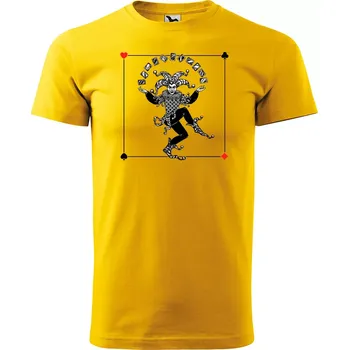 Pánské tričko Sablio Tričko s potiskem Karty osudu - žluté 2XL