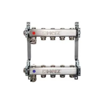 rozdělovač topení Herz Sada rozdělovač/sběrač 3-cestný NEREZ 1' x G3/4'EK s uzavíracími vložkami 1863403