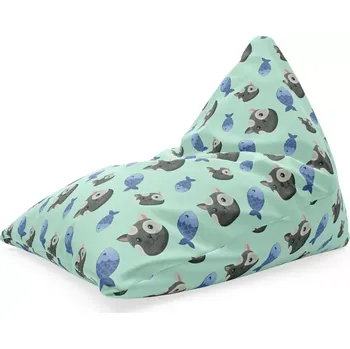 Sedací pytel Sablio Sedací vak Triangl Kočky a rybičky: 120 x 100 x 100 cm
