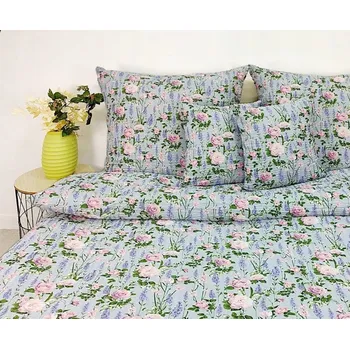 Povlečení Povlečení 160x200 krep EXTRA louka Provence květiny na šedém 22134-2 levandule