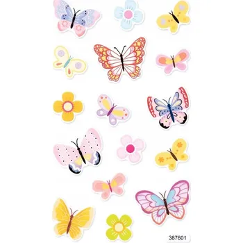 samolepka Svítící pěnové Samolepky motýli květiny mix barev 1 6 Ks