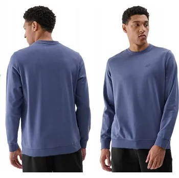 Pánská mikina PÁNSKÁ MIKINA 4F TEPLÁKOVÁ BAVLNA NEROZEPÍNACÍ BEZ KAPUCE PRO KAŽDODENNÍ NOŠENÍ XL