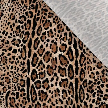 Zbytek - Šatovka / látka na šaty lesklá leopard