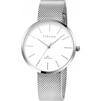 Hodinky Klasické stříbrné dámské hodinky na pleteném náramku (mesh) Strand Denmark