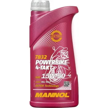 Motorový olej Motorový olej MANNOL 4T MOTORBIKE 15W50 1L ESTER + MA2
