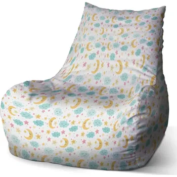 Sedací pytel Sablio Sedací vak Bean Měsíc a modré mráčky - 60 x 70 x 70 cm