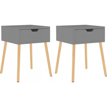 Noční stolek Noční stolek se zásuvkou, šedý, dřevěný materiál, 40 x 40 x 56 cm