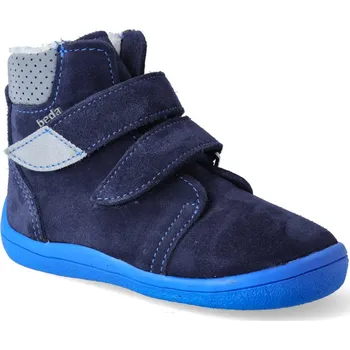 Dívčí zimní obuv Barefoot dětské zimní boty Beda - Daniel modré Velikost: 30