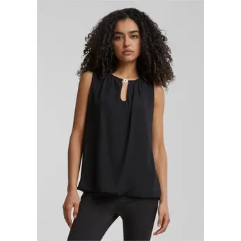 Cloud5ive Damen Chiffon Top mit Schlüsselloch-Kragen und Deko-Schnalle S