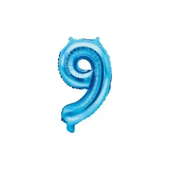 Balónek Fóliový balónek Číslice "9", 35 cm, modrý