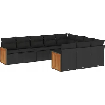 Modulární zahradní sedací souprava černý PE ratan 62 x 62 x 69 cm