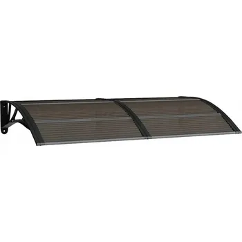 Stříška nad vchodové dveře Stříška nad dveře z polykarbonátu a ABS, černá, 150x75 cm