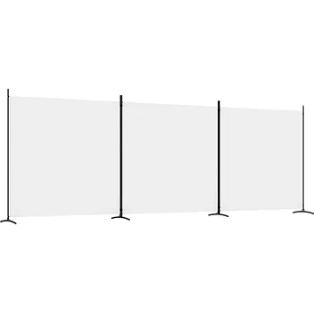 Paraván Paraván 3-panelový, textil bílá, 525 x 180 cm, železo