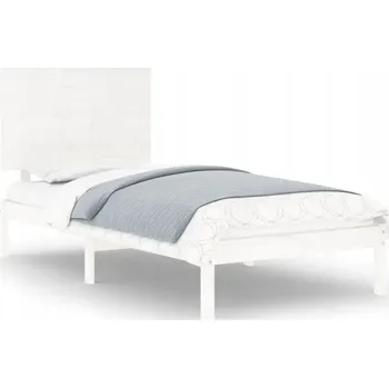 Postel Bílý rám postele z masivního borovicového dřeva 195,5 x 95,5 x 93,5 cm