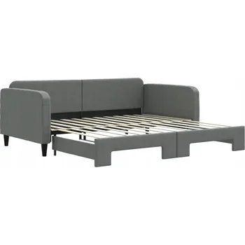 Pohovka Rozkládací pohovka/postel tmavě šedá 223 x 110 x 75 cm, 223 x 212,5 x 75 cm