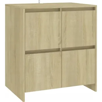 Komoda Minimalistická boční skříňka se 4 dvířky, dub sonoma, 70 x 41 x 75 cm